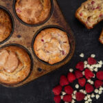 Frambozen & witte chocolade muffins