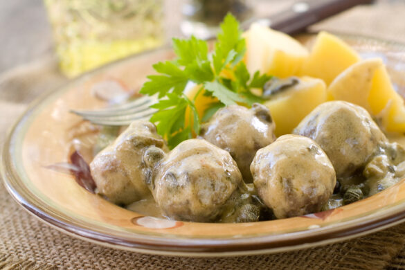Gehaktballen in champignon roomsaus