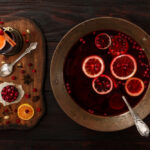 Gluhwein met cranberries en sinaasappel