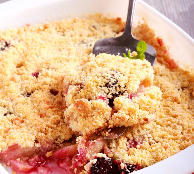 Crumble van stoofperen