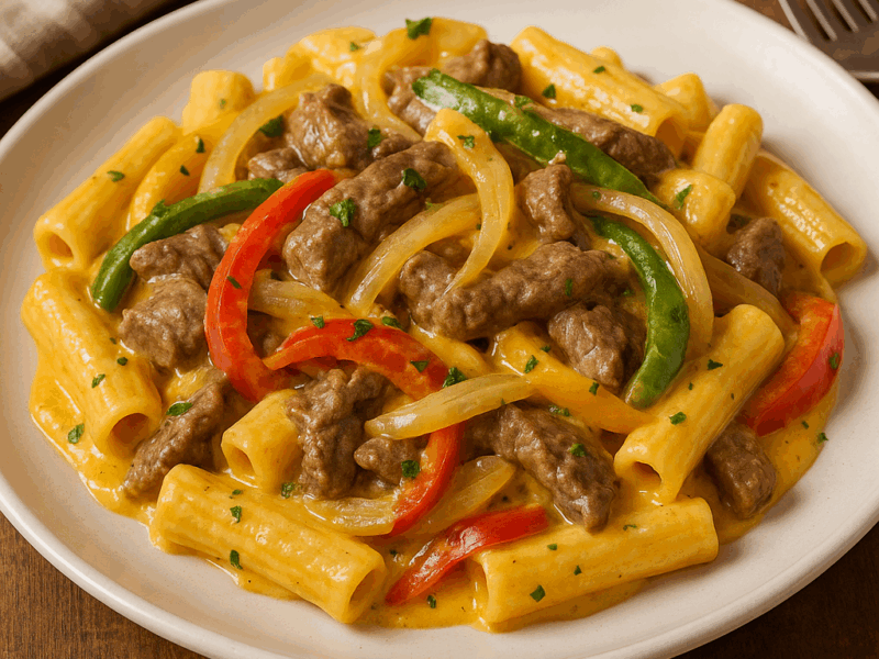 philly cheese steak pasta