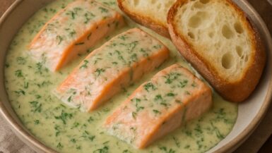 Zalm in romige dillesaus