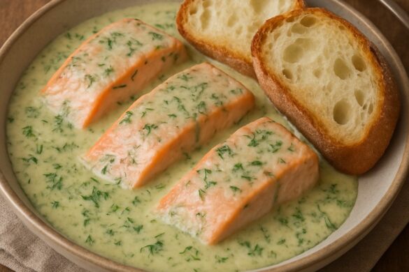 Zalm in romige dillesaus