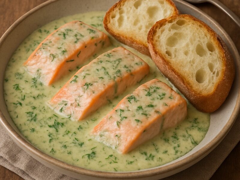 Zalm in romige dillesaus