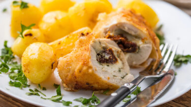 Gevulde kipfilet met brie en vijgen