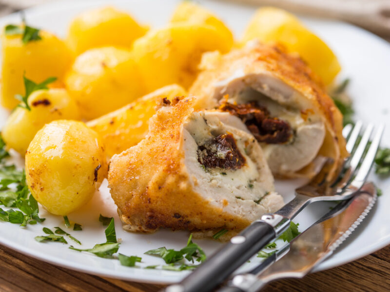 Gevulde kipfilet met brie en vijgen